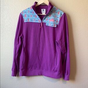 Simply Southern Quarter Zip Sweater Purple size Small